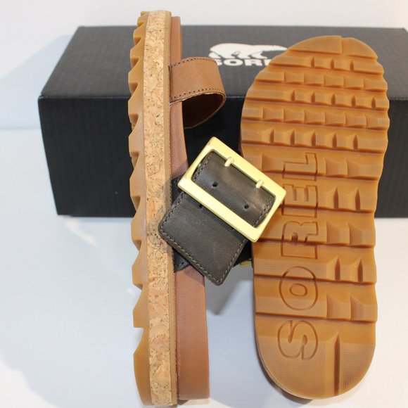 NIB Sorel Roaming Buckle Slides Velvet Tan 10 Women Sandal - Picture 7 of 7